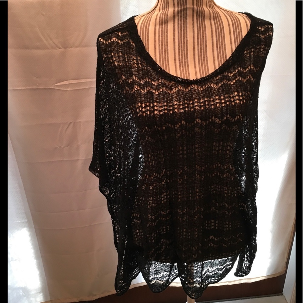 2 Chic Transparent Poncho Pullover Top - Picture 2 of 13